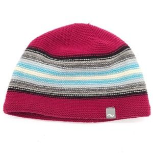 Outdoor Research Wool Beanie Hat Winter Snow Cap Womens Windstopper Striped Knit